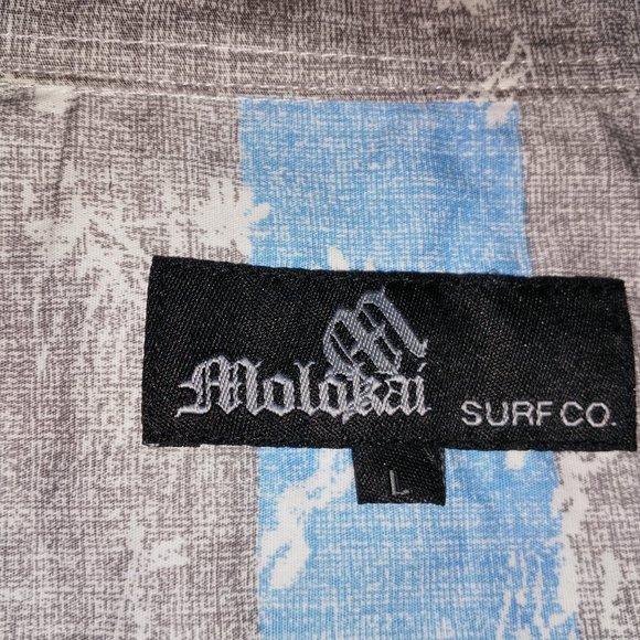 Molokai Surf Co Men's Hawaiian Print Shirt Size L - Picture 9 of 11